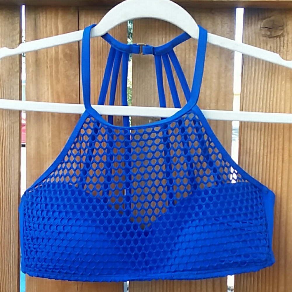 La Blanca vintage blue bikini top small